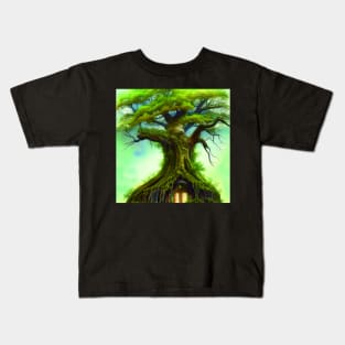 Tree House Portrait, greenery Outside Kids T-Shirt